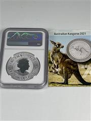 2021-P $1 Silver Australian Kangaroo 1 oz PCGS MS 69 (ae)